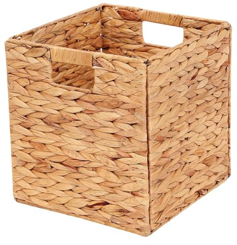 SMELEYOU Cubi di stoccaggio di Vimini 12x12x12 Pollici di cestini di stoccaggio ad Acqua Pieghevole in Tessuto a Mano con bidoni Intrecciati per l'organizzazione