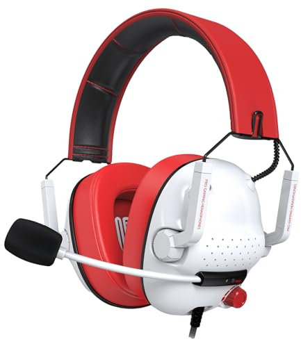 Javoryxh Auriculares para juegos con micrófono, auriculares sobre la oreja con micrófono con cancelación de ruido, sonido envolvente estéreo 7.1 para laptop