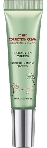 CC Red Correct mit Centella Asiatica, Concealer für unsichtbare Poren, CC Cream Light mit LSF 25, für Hautunreinheiten, Rötungen und Aknemale