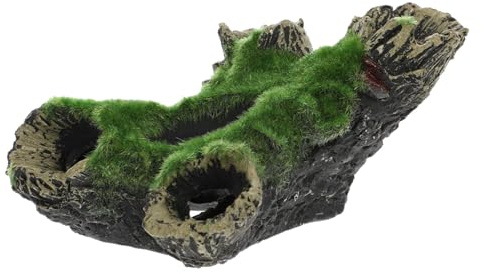 HEMOTON Décoration de Grotte pour Aquarium Résine avec Mousse Ornement Paysager pour Réservoir de Poissons pour Aquariums Eau Douce