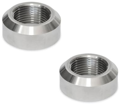 Ganter Normelemente Manguito de soldadura, manguito de acero inoxidable, 2 unidades, rosca en pulgadas G1/2, con chaflán, GN 7490-NI-G1/2-A