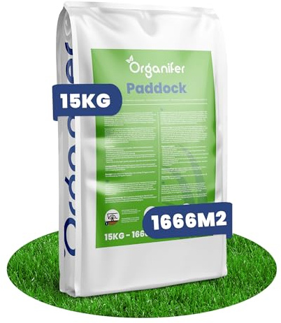 Grassamen Für Paddock - 15 Kg Für 750 M2 - Mischung Für Weiden Und Paddocks - Dichtes Und Kräftiges Gras, Fruktanarm, Hoher Nährwert - Widerstandsfähig Und Langlebig - Organifer