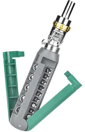 Destornillador de trinquete 14 en 1, herramienta múltiple, ajuste flexible en ángulo, mango ergonómico, adecuado para reparaciones precisas, kit de destornilladores de trinquete