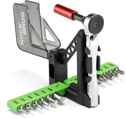 ROCKBROS Fahrrad-Werkzeug Set, Mini-Ratsche mit 12 Bits, Innensechskant, Torx, Kreuzschlitz & Schlitz, Kompakt & Tragbar, Multitool für Rennrad, Mountainbike & E-Bike