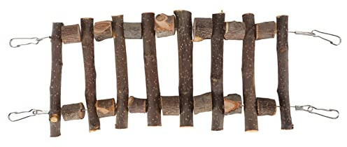 Naroote Pont d'escalade en Bois de Pommier pour Animaux de Compagnie, Jouet Balançoire Durable pour Petits Perroquets, activité d'enrichissement (30cm)