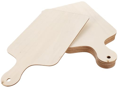 Tablero de Madera Rectangular 10 Piezas sin Terminar para Manualidades | Khaki, Superficie Lisa sin Rebabas, Fácil de Limpiar, Uso en Dibujo y Repostería