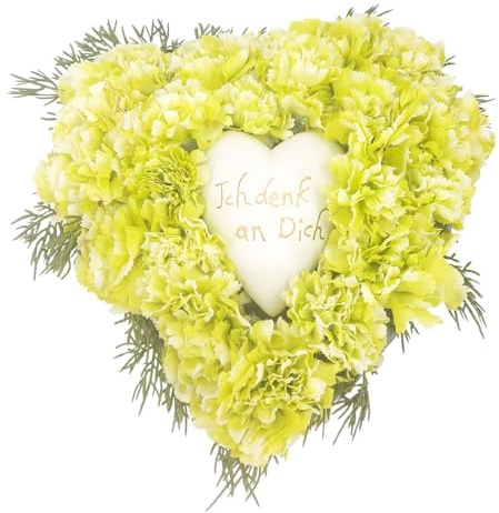 Grabgesteck Weidenherz D. 25cm mit Nelkenblüten grün CreaFlor Home