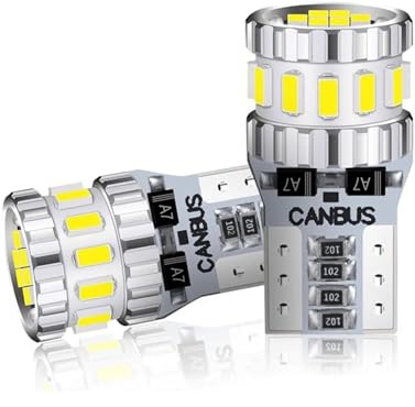 bcumst Number Plate Lamp 2pcs T10 LED Super Bright 6000K W5W 168 194 LED Bulb Canbus CSP 12V Car Interior Light For Parking Lamps License Plate Lights
