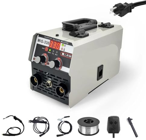 Soldadora semiautomática 3 en 1 MIG MMA TIG de 330 A, con inversor y alambre tubular, sin gas.(110V US)