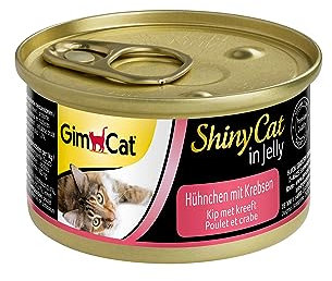 GimCat ShinyCat in Jelly Poulet au crabe - Nourriture humide pour chats à la viande et taurine - 24 boîtes (24 à 70 g)
