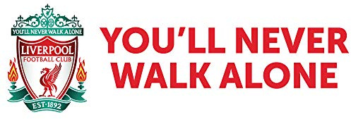 Beautiful Game Official Liverpool Football Club Official Crest & You'll Never Walk Alone Wall Sticker (120cm x 30cm)