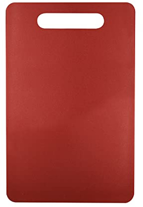 Kunststoff Schneidebrett mit Griffen, Fotouzy Dickes Schneidebrett für die Küche, lebensmittelechtes PP-Material, BPA-Free, Spülmaschinenfest, Großes Format, griffiger Griff, Rot