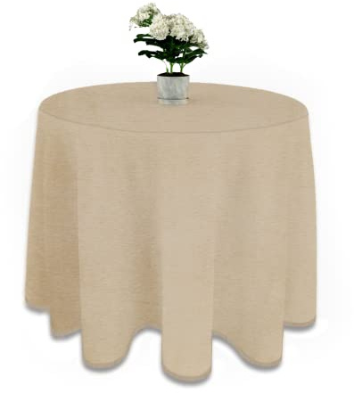 LUA VIKA Falda Mesa Camilla Redonda Chenilla, Ropa Mesa Camilla Redonda, Color Beige, 90 cm