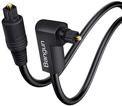 90 Degree Optical Audio Cable, 360 Degree Right Angle Fiber Optic Toslink Cable - 6m, Slim Digital SPDIF for Sound Bar, TV, PS4, Xbox, Home Theater