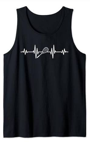 Herzschlaglinie mit Squash Schläger - Squash Court Squash Tank Top