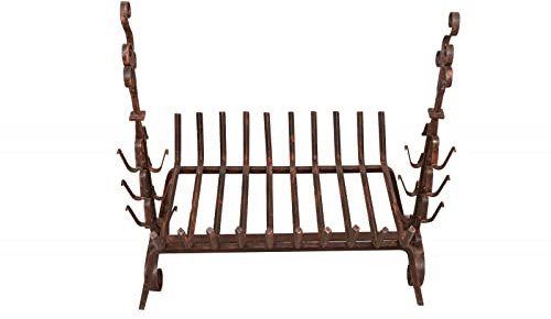 Biscottini Braciere in ferro battuto 98x59X90 cm - Bracere per camino interno ed esterno - Brraceri in ferroforgiato a mano