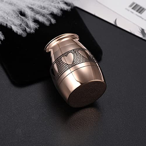 KOMEDO 40 mm x 29 mm hochglanzpolierte 316L-Edelstahl-Andenken-Urnen mit eingraviertem Liebesherz für die Asche von Mensch und Haustier