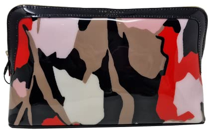 Ted Baker Camiee Kulturbeutel, Retro, Flutdruck, groß, Schwarz, Schwarz , Kulturbeutel
