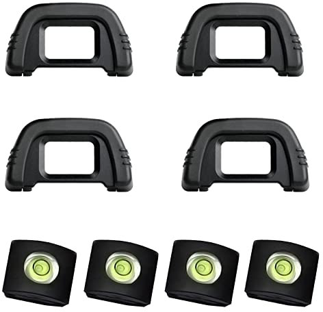 WUDQIJI Kamera Augenmuschel 8 STK Kamera Wasserwaage Blitzschuhabdeckung Kamera Okular Sucher Kamera Blitzschuh Hot Shoe Level Geeignet für Nikon D7000 D300 D200 D100 D90 D80 D40 D50 D70S D600 D610