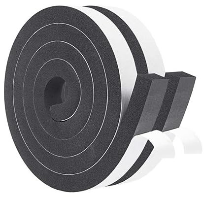 BBTISG 2 Rollen Dichtungsband Schaumstoff Isolierband Selbstklebend 4m Wetterabisolierschaumband für Türen und Fenster, Isolierung (12 mm x 12 mm)