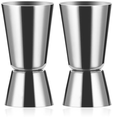 Mtskaeo Cocktailmessbecher Cocktail Doppelmass Skala, 2 Stück Cocktail Messbecher Barmaß, Cocktail Dual Spirit Measure Cup, Geeignet für Bars und Wohnungen (20/40ml)