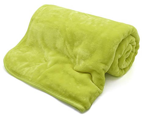 Luxury Soft Warm Throw Blanket Mink Throw for Bed Sofa Chair Couch Faux Fur Fleece Throw Blanket (Double, Lime Green)