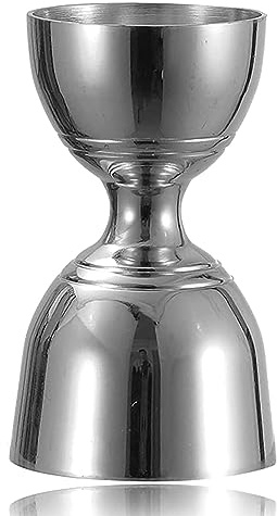 Jigger in acciaio inox da 56,7 g e 28,3 g, doppio jigger vintage per barista, misurino per cocktail con finitura lucida a specchio, bicchiere dosatore per liquori, accessorio per barista per casa e