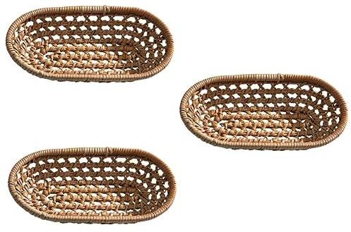 Toyvian 3pcs Rattan Basket for Towel Storage Small Woven Box Organizer for Home Office Rattan Laundry Basket Towel Holder