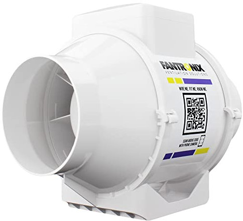 Fantronix Standard 4 inch (100 mm) dia Universal Quiet Operation Inline Bathroom Fan Intake Hydroponic Shower Duct Ventilation Fan for hydroponics Room Diffuser