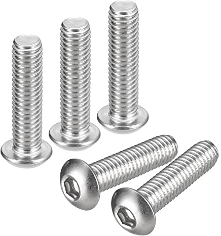 QUARKZMAN 3/8-16x1-1/2 Linsenkopfschrauben Innensechskant 5 Stück 304 Edelstahl Verschlüsse Sechskant Bolzen Schrauben Voll Gewinde Sechskant Antrieb Schrauben