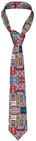 SSIMOO Stilvolle Herrenkrawatte, Motiv: Arizona-Flagge, modisch bedruckte Krawatte für elegantes Accessoire, perfekt, Englische Symbole, Einheitsgröße