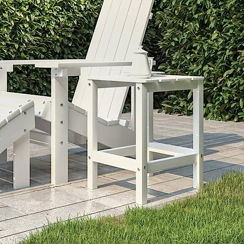 AUVYI Adirondack - Mesa de jardín, color blanco, 38 x 38 x 46 cm, HDPE, mesa de cocina, mesa de cerveza, mesa multifunción, mesa de póquer, mesa auxiliar, mesa de camping, mesa de buffet, mesa de