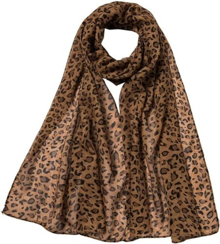 CrEev Schal Schal Schals Wraps Chiffon Polka Dot Damen Schals Seidenschal Leopardenmuster Langer weicher Wickelschal Schal (Farbe: Einfarbig, Größe: 50 cm * 160 cm)
