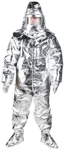 1000 Grad Feuerfester Aluminium-Folienanzug Anti-Thermostrahlung Hitzebeständig 500 Grad Flammenhemmende Overalls(500 degrees)