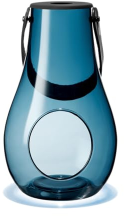 Holmegaard DWL Laterne, Glas, dunkelblau, 25cm