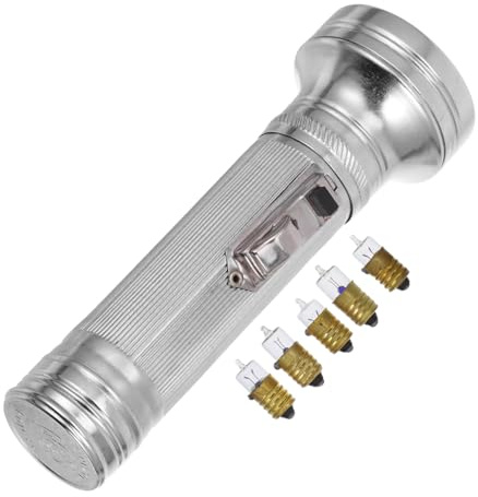 Torcia Vintage 80s in Ferro Argento, Modello Portatile | Fotografia e Spettacoli, Leggera e Resistente, Stile Old-fashioned con Luminosità Regolabile Stile Casuale