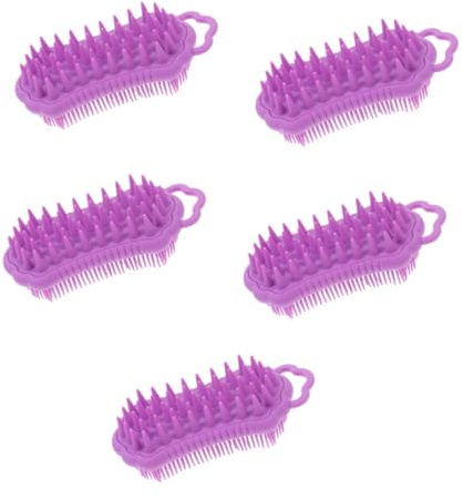 VALICLUD 5 Stück Silicone Massagebürste mit Sanften Borsten Duschbürste für Haar und Kopfhautpflege zum Reinigen und Massieren Kopfhaut bei Jedem Bad