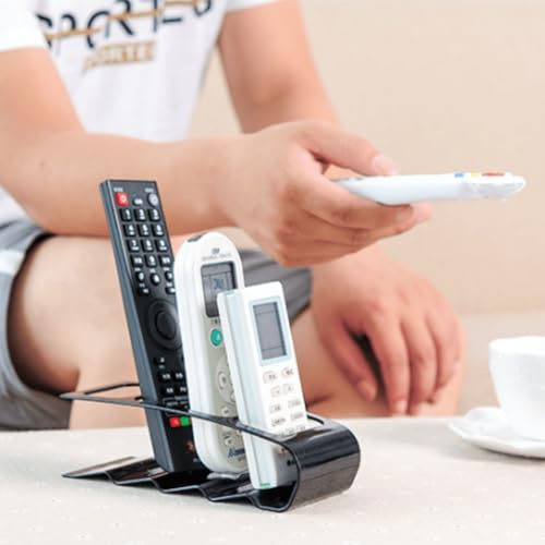 Hapivida Organizador Mandos a Distancia 4 Compartimentos 7x18cm Soporte Plástico Caja Almacenamiento Accesorios Multimedia para Salón Dormitorio Escritorio