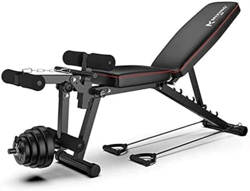 Klappbare Hantelbank, Verstellbare Faltbare Neigungsabsenkung Flache Trainingsbank Für Home Gym, Multi-Übungsgewichte Für Männer Hantelbank