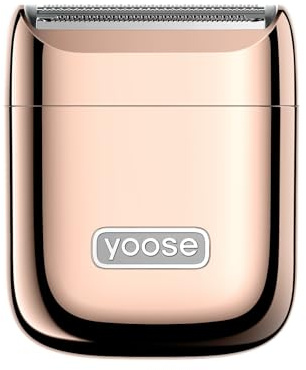 yoose Lady Shaver, IPX7 Alloy Body Electric Razors for Women (USB-C, 3.6mm Guide Comb, Multi Shaving Modes), Portable Size, Radiant Gold