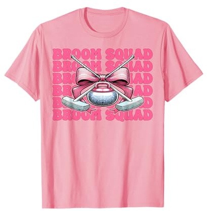 Escoba Escuadrón Curling Stone Jugador Chica Mamá Coqueta Arco Camiseta