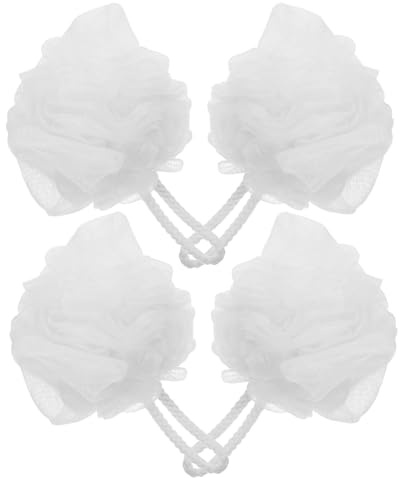 HEMOTON 4 piezas Esponjas de Baño Exfoliantes Grandes Malla y Duradera Generador de Espuma Rica para Ducha Limpieza Corporal Completa para Mujeres Hombres
