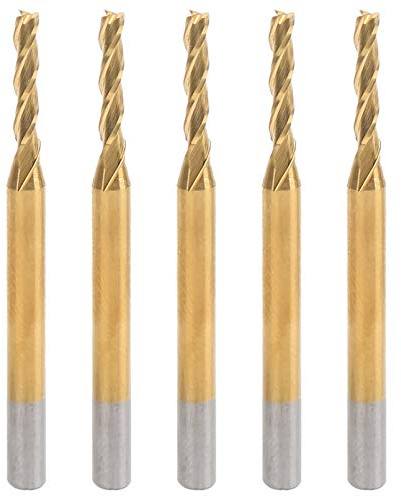 Fresa de extremo plano de 3 flautas Broca de fresado de perforación de grabado de vástago redondo de acero de tungsteno para madera contrachapada acrílica Fibra de plástico Resina