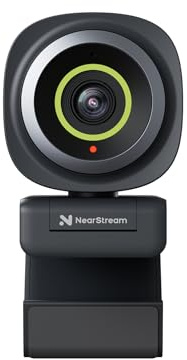 NearStream FHD webbkamera USB 2K med mikrofon, PC-kamera med autofokus, V02 | 2K-upplösning vid 30 bilder per sekund, 60°/75°/95° synfält, för Skype, FaceTime, Hangouts, PC/Mac/ChromeOS/Android