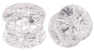 BWDHJLEY Tunnel 6mm Weiß, Ohrpiercing Damen Glas mit Muster Ohrringe Expander Glas 2 Stück