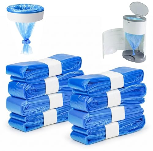 8-Pack Nappy Bin Refills, 4.5m Strong & Tear-Resistant Universal Diaper Bin Bags (Blue)