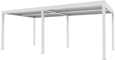 Pergola Bioclimatica Gaia autoportante in alluminio con lamelle orientabili Xone (BIANCO, 3X6 METRI)
