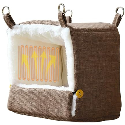Parrot Bed Heated 5 Temperature Hammock | Soft Parrot Bed Heating Mat for Cockatiels Lovebirds Hamster Conure Cockatoos Home Balcony Indoor Outdoor Garden Yard
