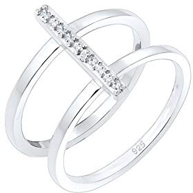 Elli Damen-Stapelring 925 Sterling Silber Kristall 0602960618