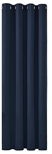 Deconovo Tenda Oscurante per Interni 138 CM Altezza, Termica Isolante con Anelli per Camera da Letto Moderna 1 Pannello, 132x138 CM, Blu Navy